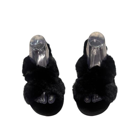Michael Kors Lala Furry Slippers Allover Faux-Fur Slip-On Black Size 9 NWOT - Picture 3 of 8